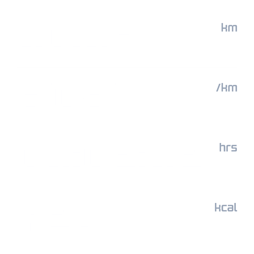 Large typographic share image showing distance, pace, time and energy.