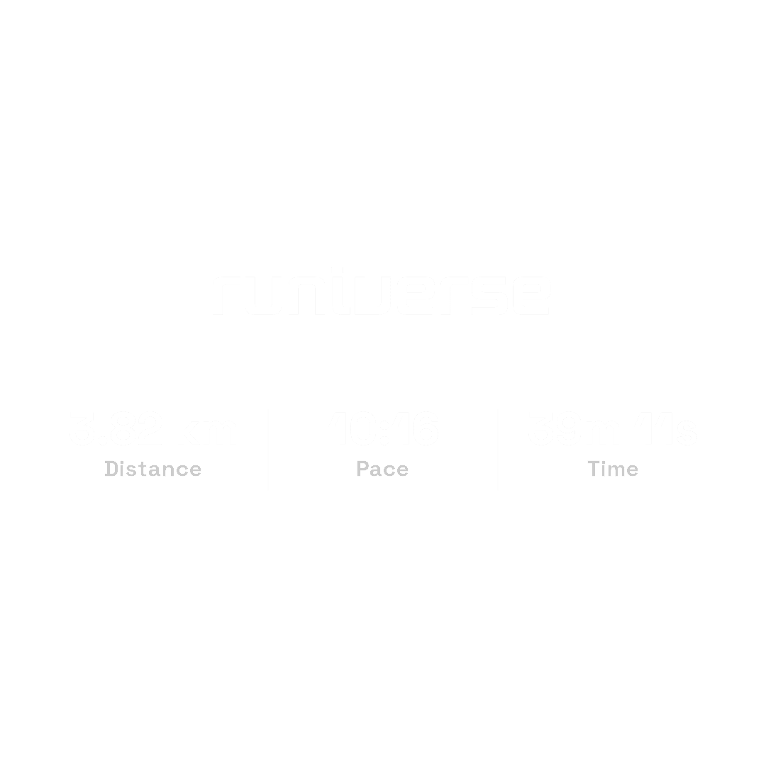 Minimal Runiverse card with distance, pace and time.